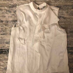 Tahari silk ruffle blouse
